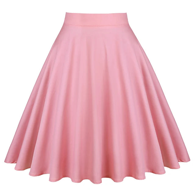 When We Retro Daisy Floral Printed Women Yellow Skirt VD0020 Vintage Casual High Waist A Line jupe femme Flare Summer Skirts