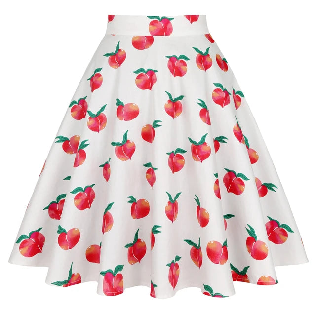 When We Retro Daisy Floral Printed Women Yellow Skirt VD0020 Vintage Casual High Waist A Line jupe femme Flare Summer Skirts