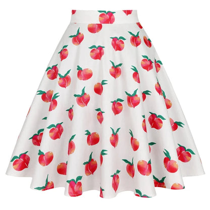 When We Retro Daisy Floral Printed Women Yellow Skirt VD0020 Vintage Casual High Waist A Line jupe femme Flare Summer Skirts