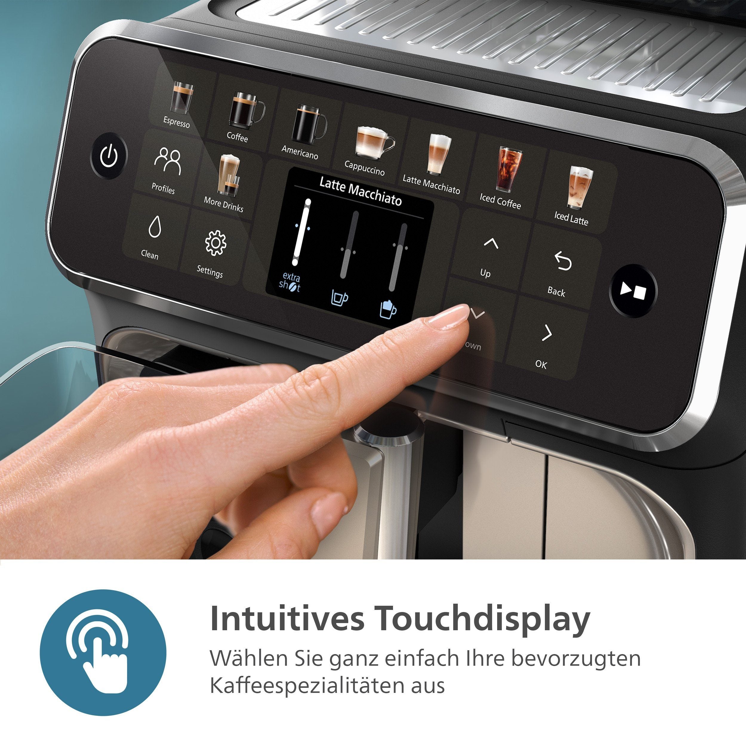 Kaffeevollautomat 5500 Series EP5547/90, Chrom-Schwarz LatteGo-Milchsystem, SilentBrew Technologie, Schwarz verchromt,20 Kaffeespezialitäten (heiß oder eisgekühlt)
