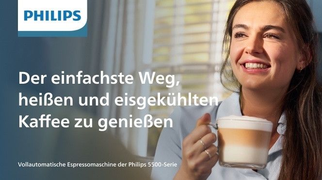 Kaffeevollautomat 5500 Series EP5547/90, Chrom-Schwarz LatteGo-Milchsystem, SilentBrew Technologie, Schwarz verchromt,20 Kaffeespezialitäten (heiß oder eisgekühlt)